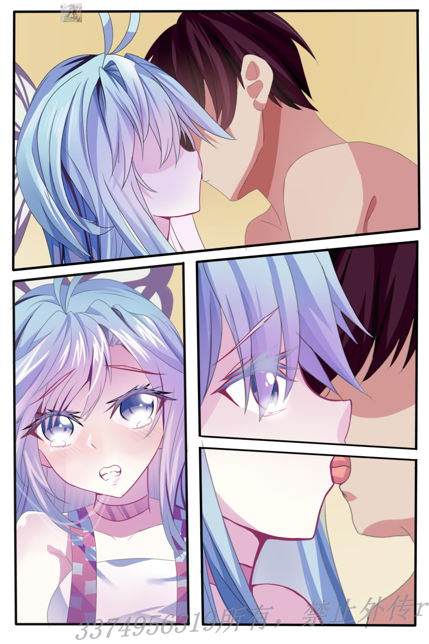 blue_hair clothed clothed_sex comic douluo_dalu douluo_dalu_2 dress kissing long_hair ntr sex tang_wutong