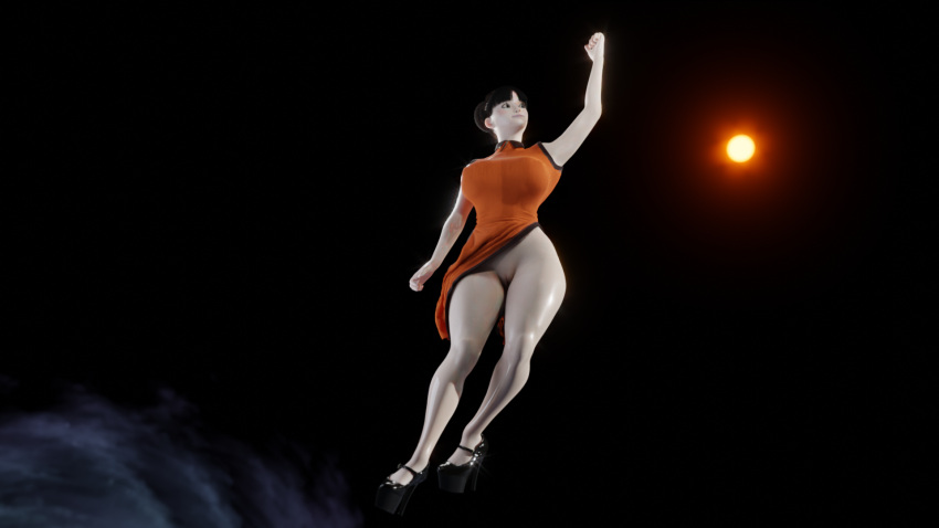 3d big_ass chichi dragon_ball high_slit_dress sextus400 space