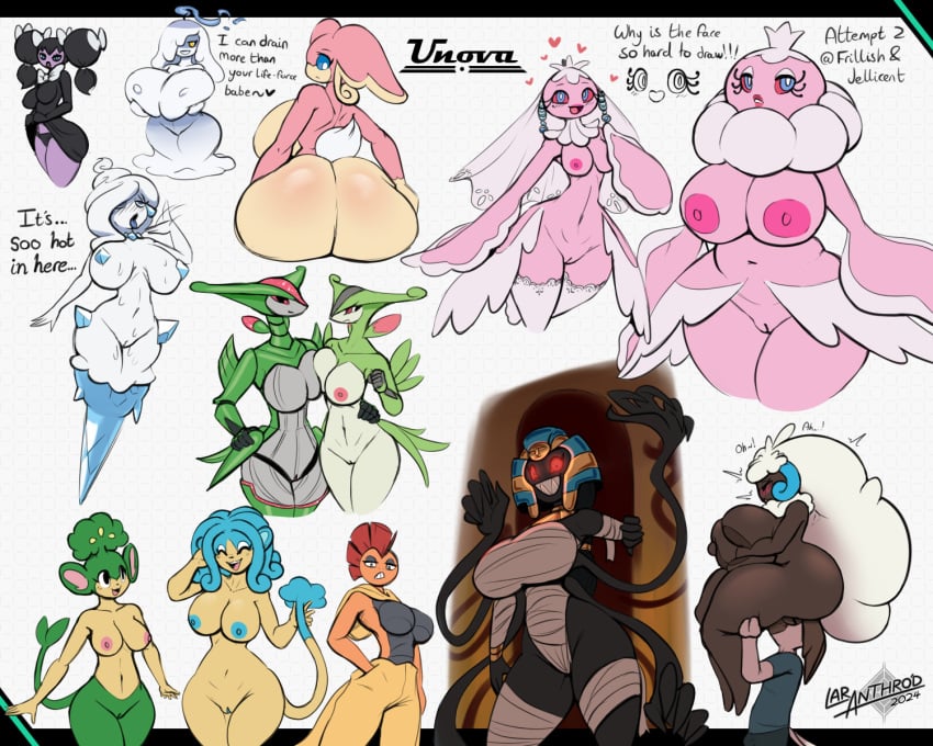 anthro ass audino big_breasts big_butt blue_hair breasts cofagrigus female frillish future_pokemon generation_5_pokemon generation_9_pokemon genitals gothorita green_body hair hi_res huge_breasts huge_butt humanoid iron_leaves jellicent latiar legendary_pokemon litwick male male/female nintendo nipples nude oral pansage paradox_pokemon pink_body pokemon pokemon_(species) pussy scrafty simipour vanillish virizion wax_girl whimsicott white_body