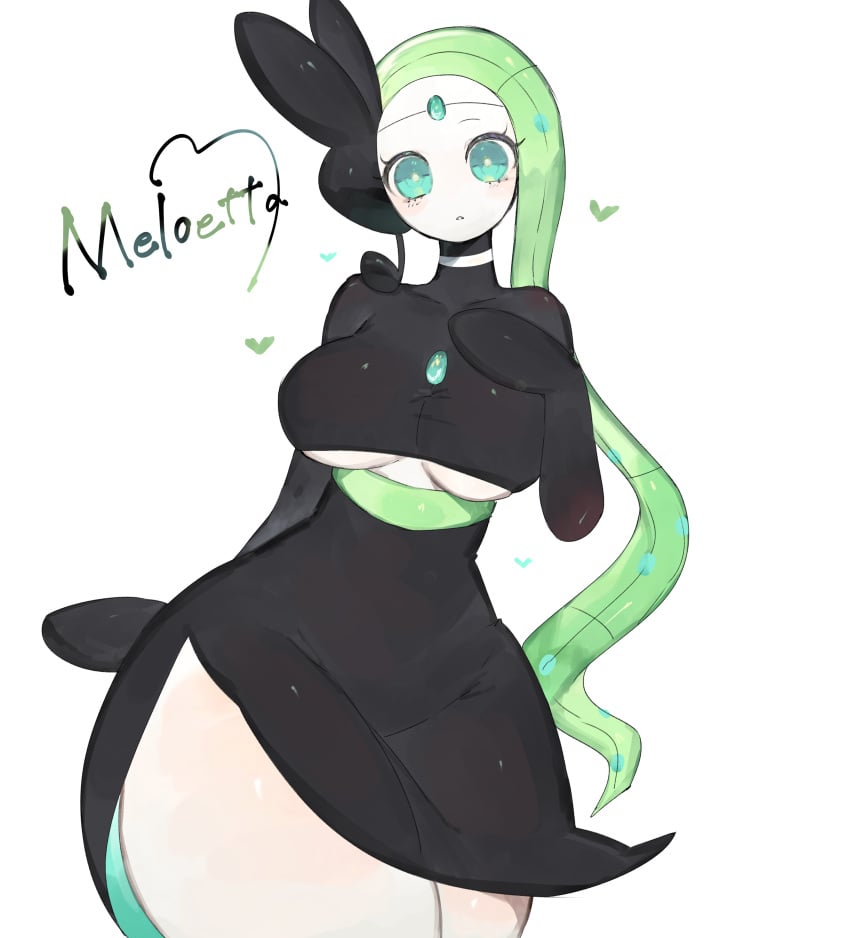 1girls 2023 female female_only generation_5_pokemon green_eyes green_hair long_hair looking_at_viewer meloetta meloetta_(aria_form) mythical_pokemon nintendo pokémon_(species) pokemon pokemorph solo thick_thighs toge77789 togetoge very_high_resolution white_background wide_hips