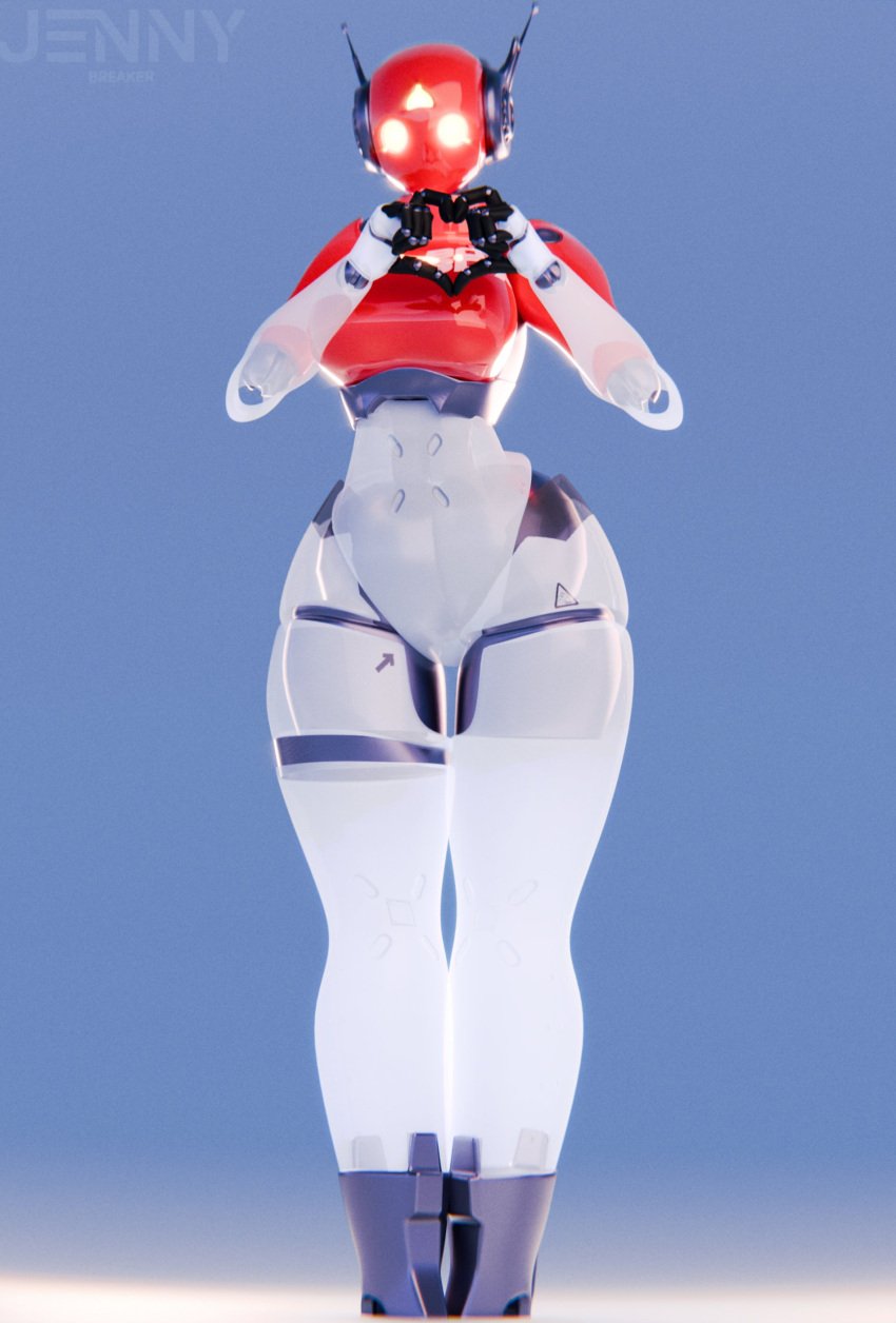 1girls 2024 3_eyes 3d 3d_(artwork) antennae big_breasts big_thighs botbox_(psyk323) breasts busty curvaceous curves curvy curvy_body curvy_female curvy_figure curvy_hips female female_focus female_only gynoid heart hi_res highres hips hourglass_figure huge_thighs jenny_breaker large_breasts large_thighs looking_at_viewer original original_character plumpkinstem red_shirt robot robot_girl robot_humanoid robot_joints slim_waist solo solo_female solo_focus standing thigh_gap thigh_strap thighs wide_hips yellow_eyes