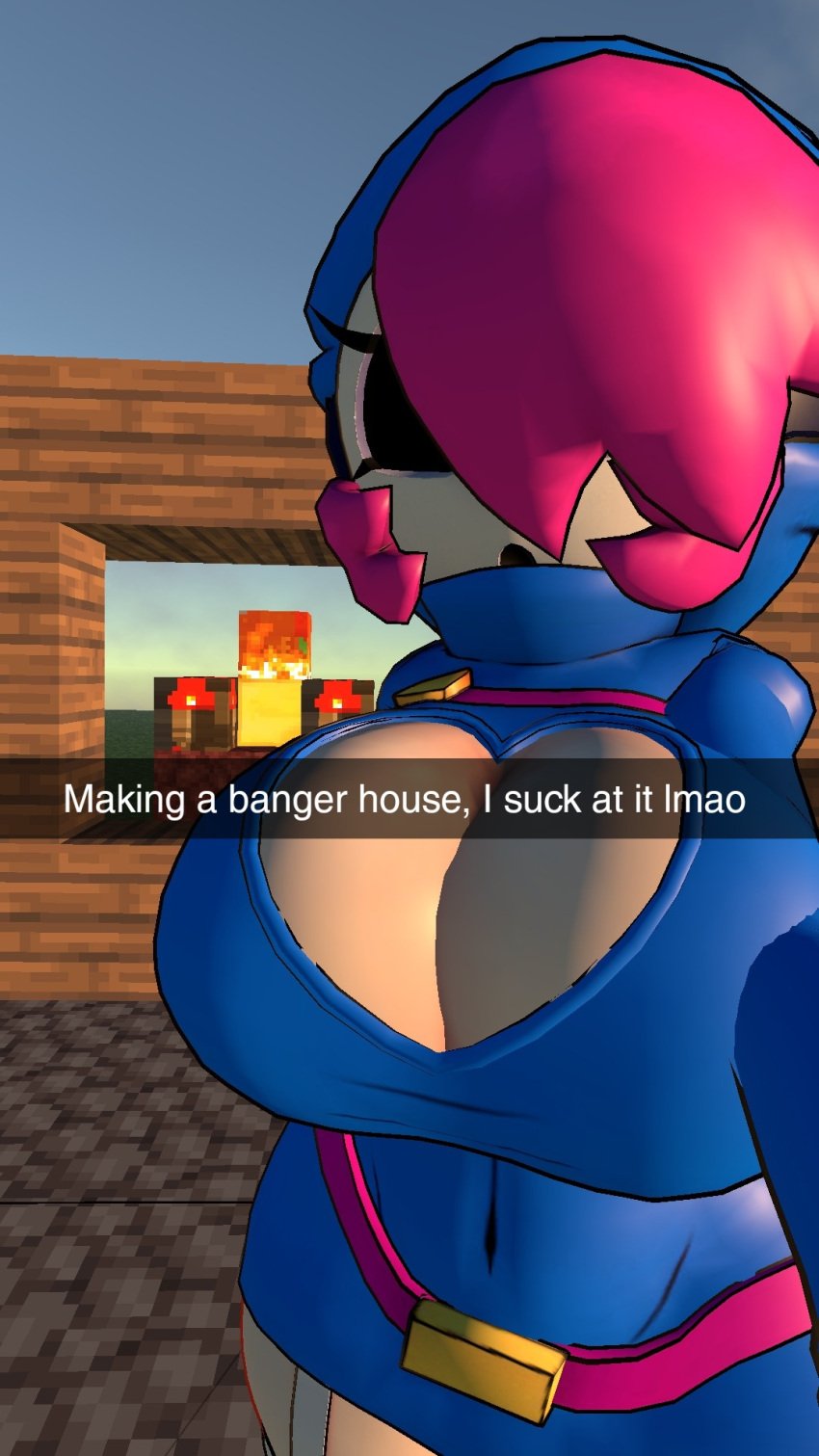 3d big_breasts breast_window busty light-skinned_female mario_(series) mask masked_female minecraft pink_hair shy_gal snapchat sweatshirts_(vrchat) vrchat vrchat_avatar