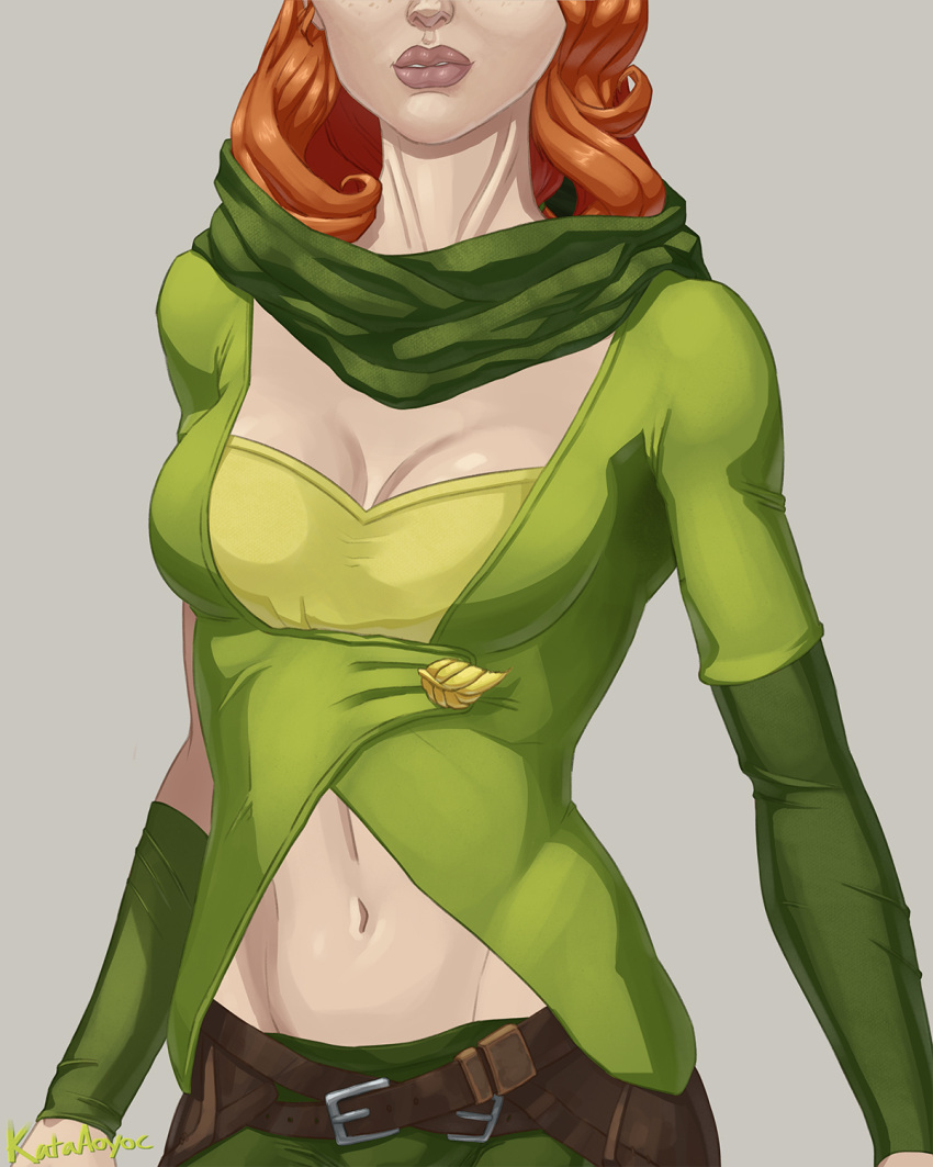 big_lips dota_2 female female_only fully_clothed green_clothing kataaoyoc red_hair tagme thick_lips windranger