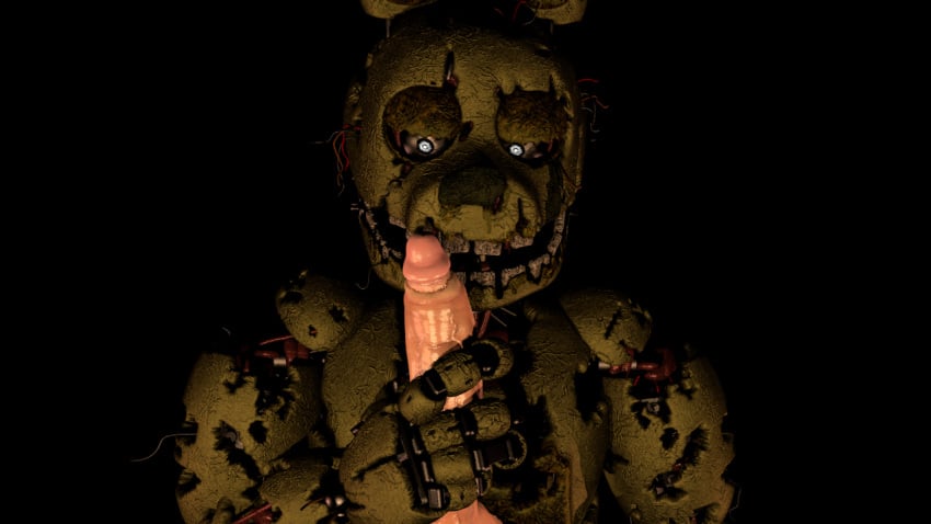 2022 3d anthro cinema4d cinema_4d five_nights_at_freddy's fnaf green_body human_penis image male male/male male_only no_humans rabbit robot springtrap springtrap_(fnaf) white_eyes