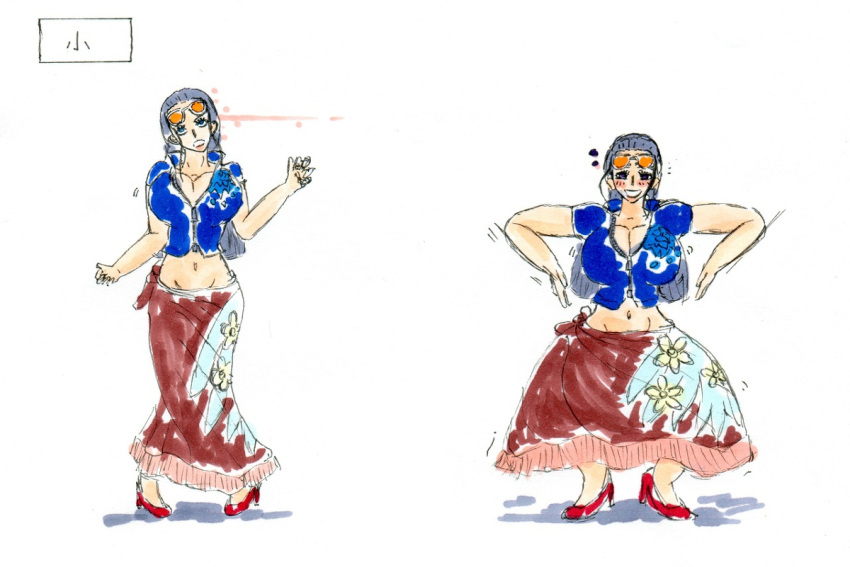 beam before_and_after blush brain_injection breasts female female_only femsub haigure happy_trance high_heels kasuba large_breasts nico_robin one_piece post-timeskip