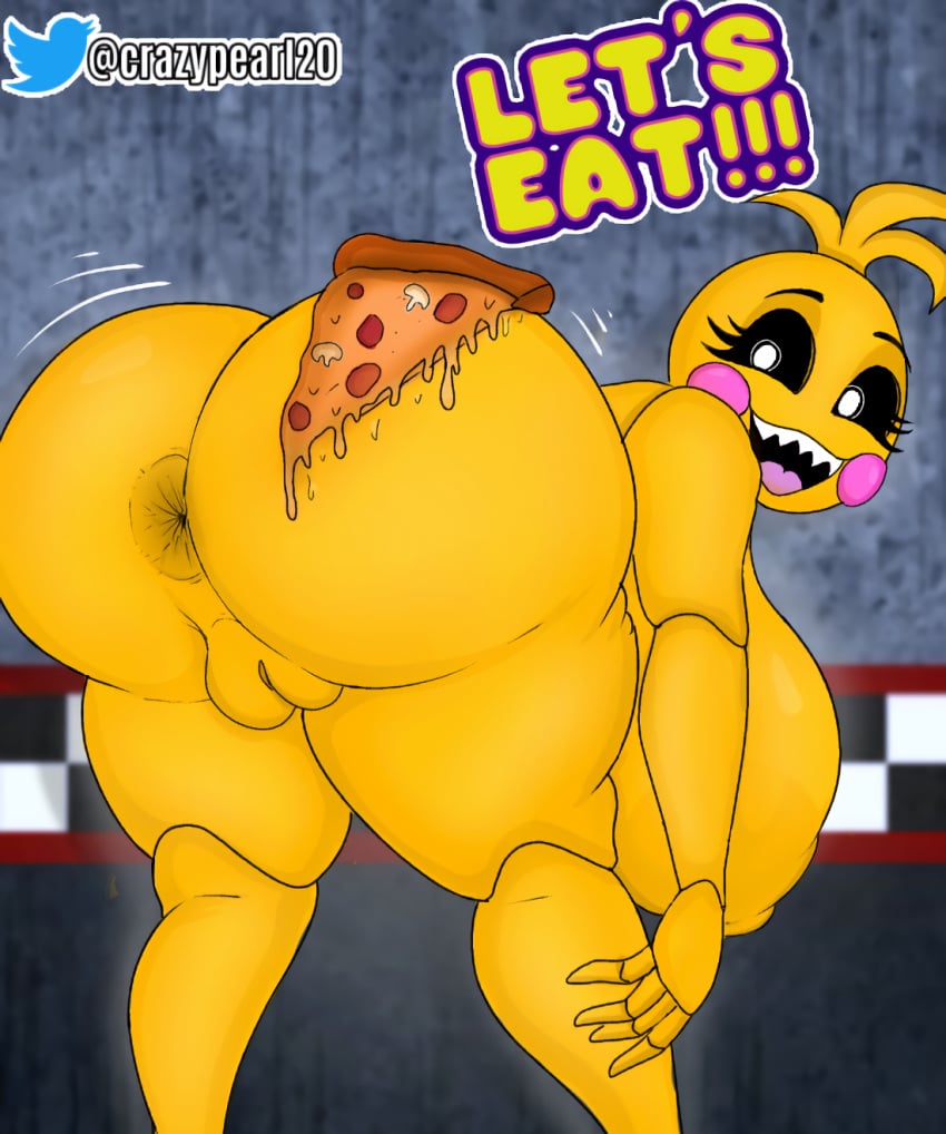 big_ass big_butt crazypearl five_nights_at_freddy's five_nights_at_freddy's_2 fnaf juicy_butt pizza solo toy_chica_(fnaf)