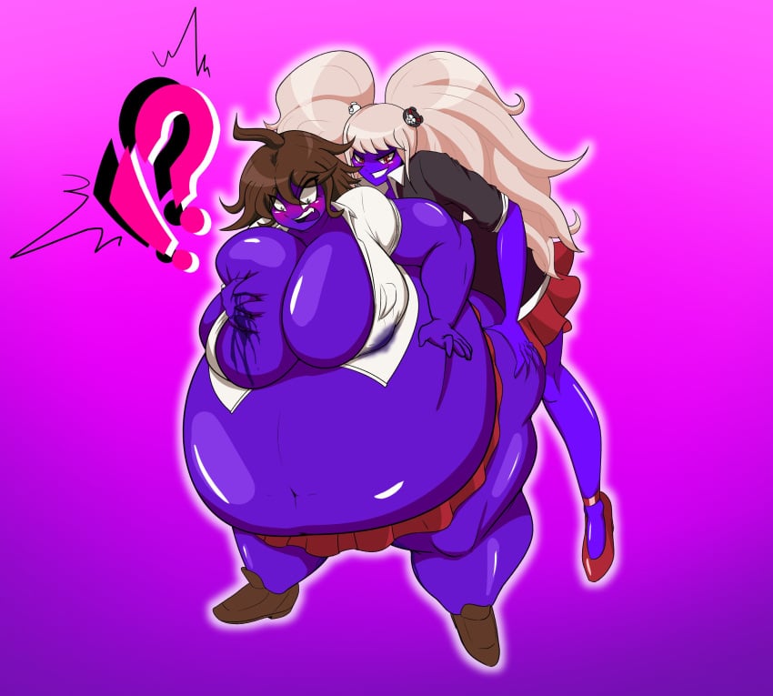 big_breasts blueberry_inflation breasts danganronpa danganronpa_2:_goodbye_despair fool_berry huge_breasts inflation junko_enoshima owari_akane thick_thighs wide_hips