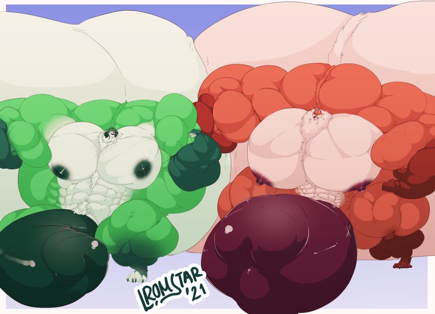 anthro hyper hyper_balls hyper_muscles hyper_penis hyper_testicles lromstar lromstar_(artist) muscular muscular_anthro muscular_male tanilys tanilys_(character)