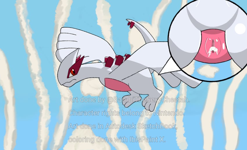 bambitheshinx bodily_fluids cum cum_inside female feral genital_fluids legendary_pokémon lugia nintendo pokemon pokemon_(species) solo video_games