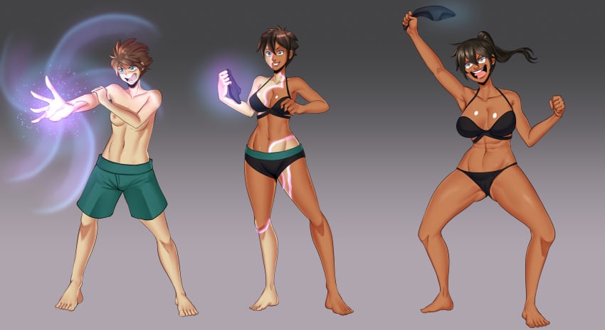 2023 bikini breast_expansion cleavage dark-skinned_female ebonization eye_color_change female gender_transformation genderswap genderswap_(mtf) hair_color_change hair_growth kono_subarashii_sekai_ni_shukufuku_wo! kurobe_natsumi_(shiromanta) large_ass large_breasts lip_expansion midriff mtf_transformation race_swap rule_63 satou_kazuma senpai_ga_uzai_kouhai_no_hanashi thick_thighs thigh_expansion transformation transformation_sequence vedtomd wide_hips