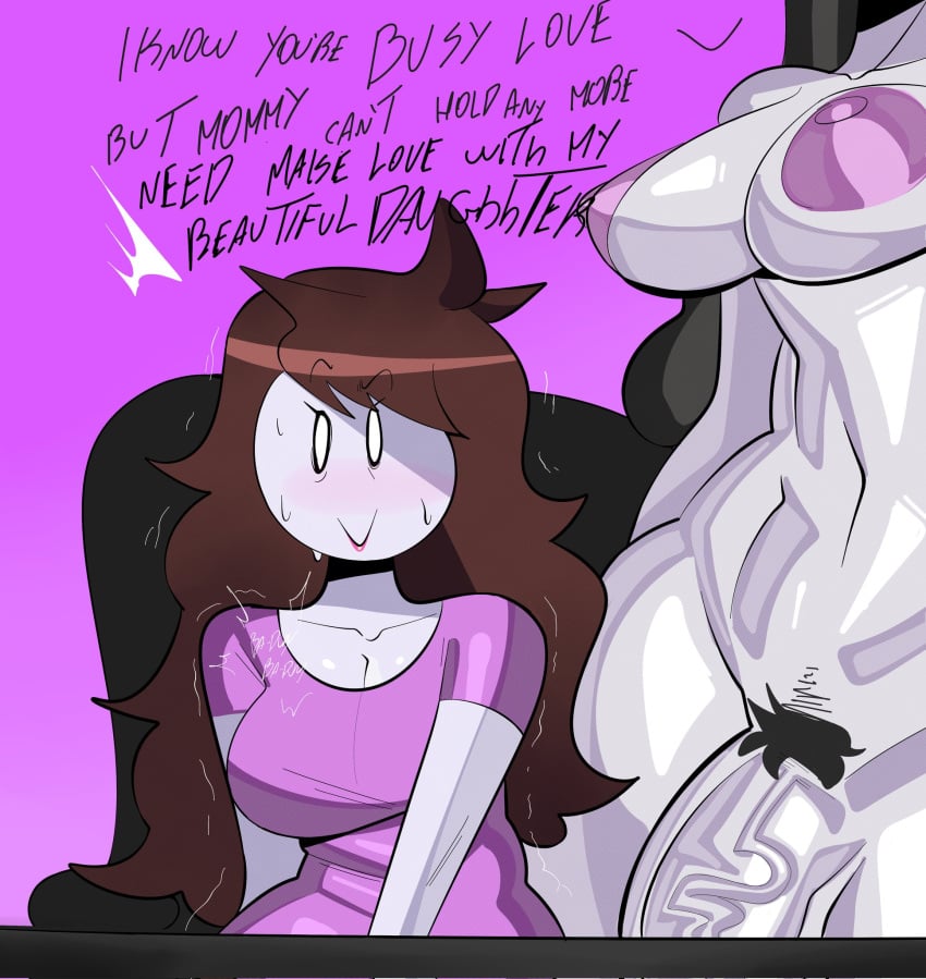 1futa 1girls big_penis english_text female futanari heart_beating imminent_incest imminent_penetration imminent_sex incest jaiden jaiden_animations jaidens_mom mother_and_daughter older_dom_younger_sub pubic_hair purple_background purple_shirt scared_expression shaking shaking_lines sitting_on_chair sweat sweating sweating_profusely taller_futanari tayronnebr tayuri text white_skin youtube youtuber youtuber_girl