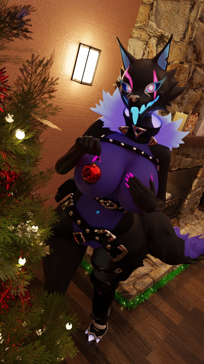 3d big_breasts blender christmas christmas_tree epic_games fortnite furry highwire_(fortnite) image ornament pack_leader_highwire ricepanda tagme tail thick_thighs