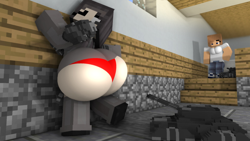 ass ass ass_bigger_than_head ass_expansion ass_focus butt_expansion dress expansion exposed_ass fat_ass hyper_ass large_ass leaning_on_wall mine-imator minecraft panties sara_abrams(tittank) tenk(tittank) tittank tittankette(tittank) wardrobe_malfunction