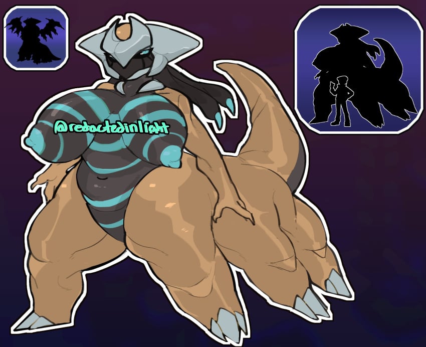 adoptable big_breasts breasts female female_only giratina nipples pokémon_(species) pokemon redactedinlight shiny_pokémon thick_thighs