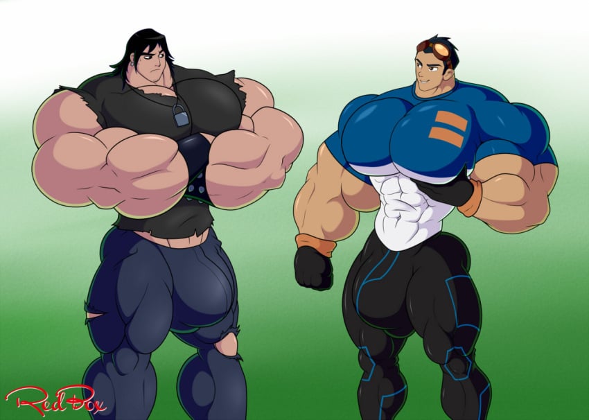 2boys bara ben_10 bulge gay generator_rex hyper_bulge hyper_muscles hyper_pecs kevin_levin male male_only muscles muscular muscular_male pecs red-box rex_salazar tagme yaoi