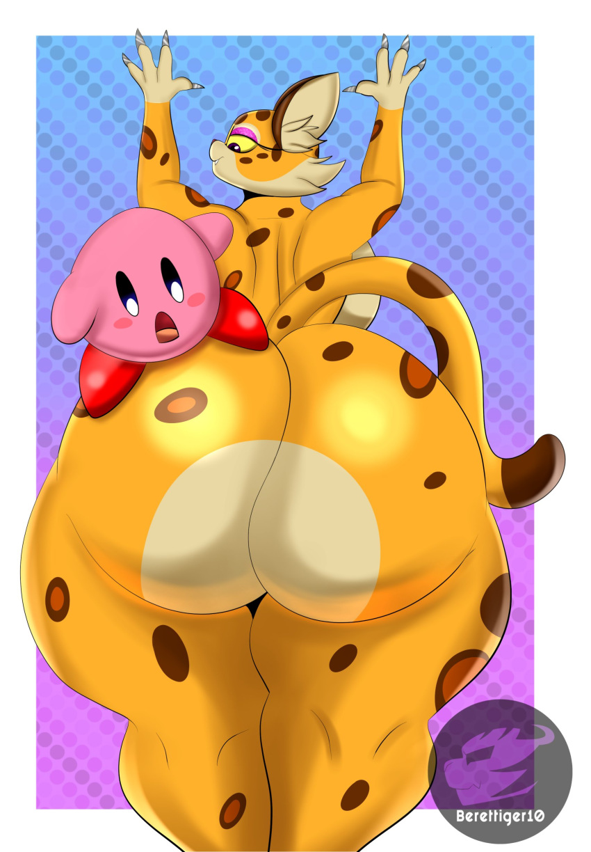 anthro ass berettiger26 big_ass big_breasts big_butt breasts butt_jiggle clawroline claws cloud eyelashes felid feline female fur hi_res huge_ass huge_breasts huge_butt hyper hyper_ass hyper_breasts hyper_butt jiggling kirby kirby_(series) kirby_and_the_forgotten_land leopard looking_down mammal narrowed_eyes nintendo pantherine presenting presenting_hindquarters raised_tail rear_view seductive smile spots spotted_body spotted_fur teasing thick_thighs thunder_thighs video_games wide_hips yellow_sclera