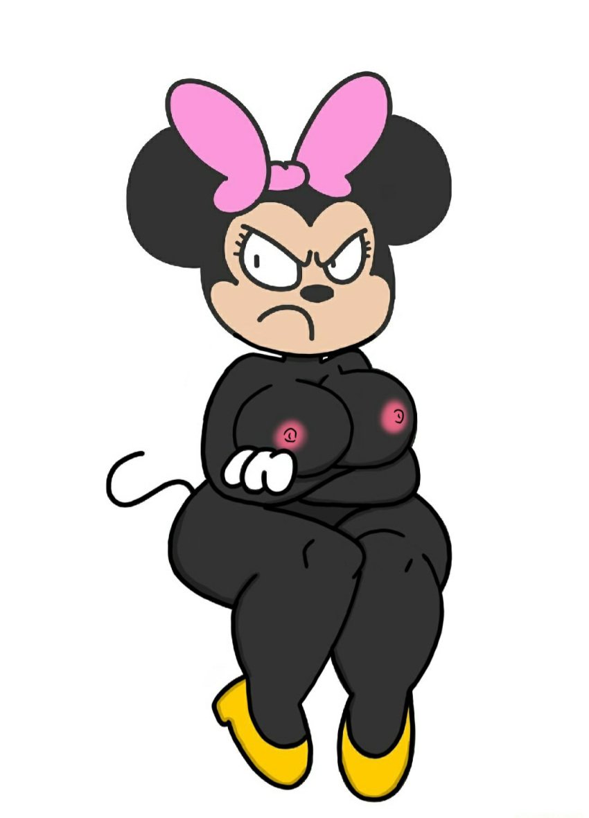 1girls alternate_body_type alternate_breast_size angry big_breasts disnehy edit horaco minnie_mouse mokey's_show momi_mouse nipples public_domain redraw sr_pelo thehoraco thick_thighs