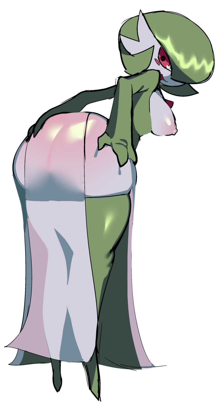 bending_over bent_over big_ass big_butt dress fiinel gardevoir huge_ass looking_at_viewer looking_back pokemon pokemon_(species) pokemon_only thick_thighs