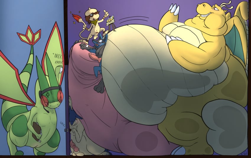 aeso_the_typhlosion aesopp balls big_balls big_knot caught doniego_the_smeargle dragonite erection expansion feral flygon frottage genitals group growth hi_res huge_balls huge_knot hyper hyper_balls hyper_genitalia hyper_knot knot lucario male male/male nintendo obese overweight pokemon pokemon_(species) sex smeargle smothering typhlosion video_games weight_gain