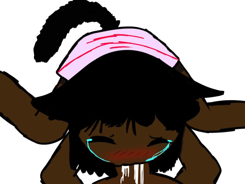 black_male crying_with_eyes_open cum_in_mouth femboy gay gay_blowjob laying_down neko nymphomaniac oc skirt sucking_penis the_defense_team unnamed_character why yaoi