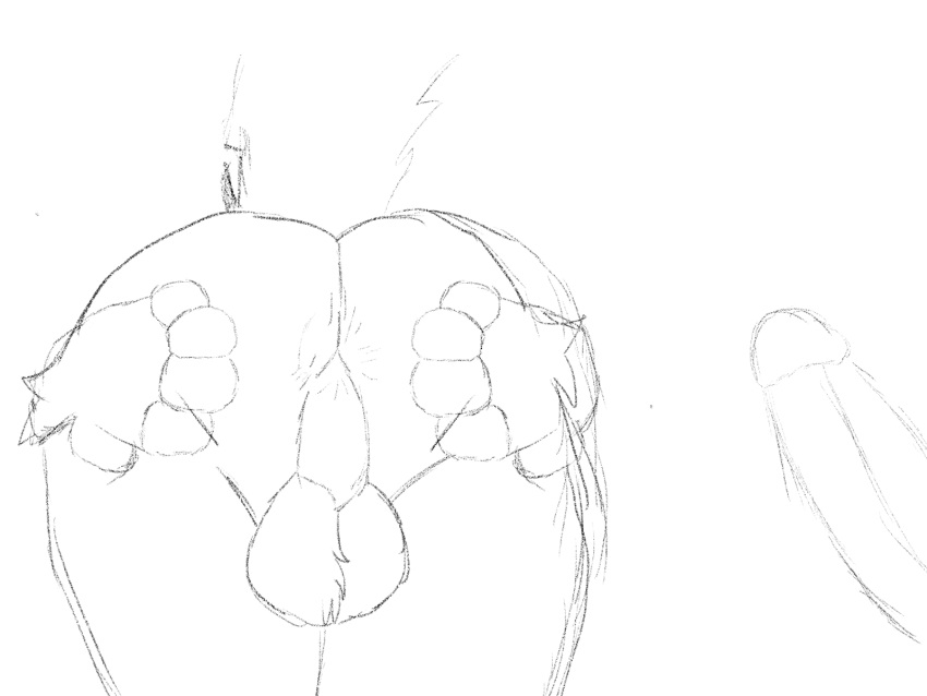 anal anus ass balls canid canine duo fox genitals hi_res humanoid luckyfur male male/male mammal penis sketch