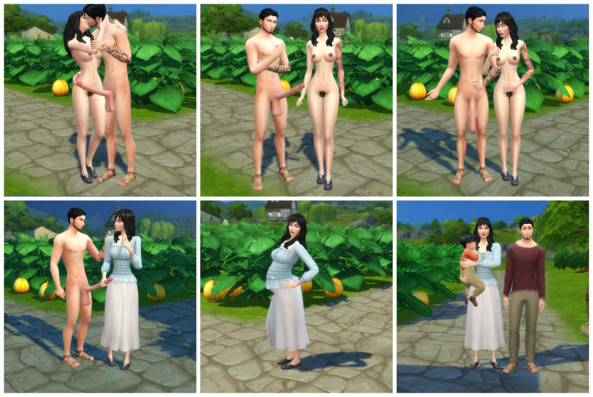 1boy 1girls 2022 3d beard big_penis black_hair casual couple devious_desires deviousdesires female human long_hair long_penis male matrixsims medium_breasts nude_male pale_skin penis pussy straight the_sims the_sims_4