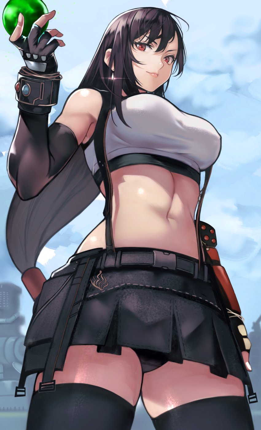 abs big_breasts final_fantasy final_fantasy_vii materia muscular_female panties skirt tifa_lockhart yoshi55level