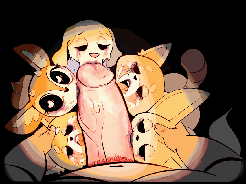 2022 5girls absurd_res aggressive_retsuko ailurid anthro anthro_only blowjob canid canine canis collaborative_fellatio color_edit director_ton disembodied_penis domestic_dog eyelashes female fennec fenneko fox furry furry_only genitals group group_sex hi_res humanoid_genitalia humanoid_penis inui_(aggressive_retsuko) looking_at_viewer male mammal mob_face open_mouth oral penis protagonistsub_antagonistdom quintuple_fellatio red_panda retsuko retsuko's_mother sanrio sex smooth_fur teamwork tsunoda unseen_male_face vein xu53r