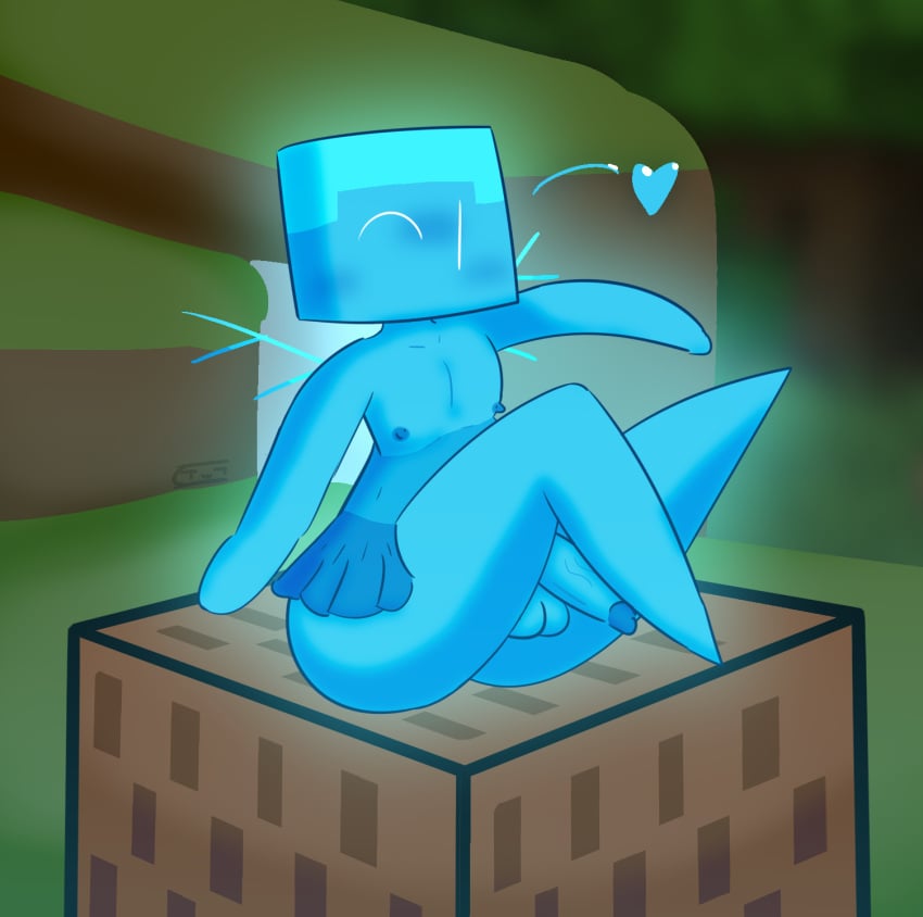 allay_(minecraft) anthro balls blue_body blue_hair blue_skin blush eftiinsfw femboy flaccid frilly genitals glowing glowing_body hair heart hi_res humanoid_genitalia humanoid_penis looking_away male male_only microsoft minecraft mob_vote mojang nipples note_block one_eye_closed outside penis penis_tip pointed_feet raised_arm raised_leg sitting solo vein veiny_penis video_games white_eyes wings xbox_game_studios