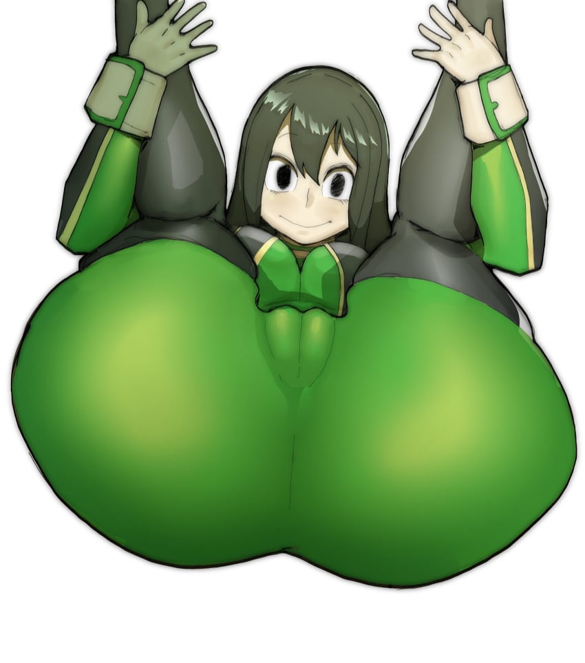 1girls ass big_ass big_breasts big_butt breasts butt cameltoe doublehero eye_contact female female_only gloves hero_outfit_(mha) long_hair looking_at_viewer my_hero_academia skin_tight skindentation solo solo_female thick_thighs tsuyu_asui