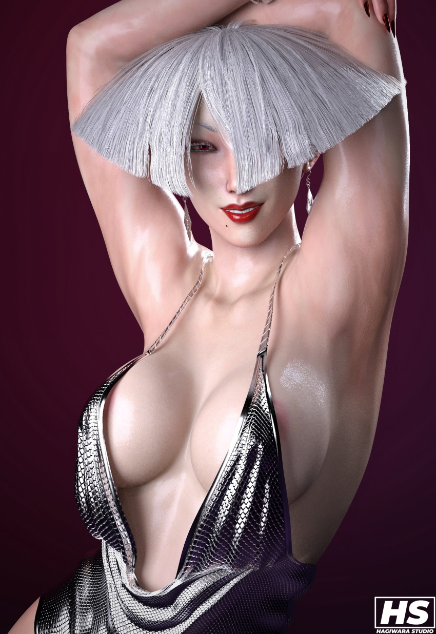 1girls 3d a.k.i. albino asian asian_female ass big_ass big_breasts black_bodysuit bodysuit breasts capcom curvy dress fake_nails female female_only fingernails grey_hair hagiwara_studio high_res large_breasts latex leotard lips looking_at_viewer muscular sharp_fingernails short_hair solo street_fighter street_fighter_6 white_hair white_skin