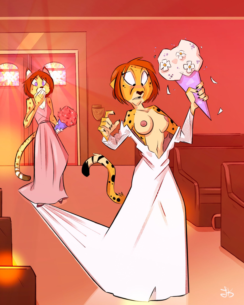 anthro breasts embarrassed fluttershythekind furry furry_female tagme wardrobe_malfunction wedding_dress