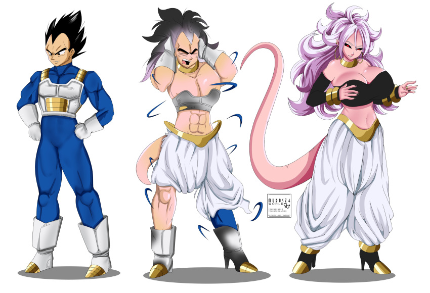 android_21 ass_expansion breast_expansion cleavage dragon_ball female gender_transformation hair_color_change hair_growth high_heels huge_ass huge_breasts lip_expansion majin_android_21 midriff mtf_transformation mudosz4 navel skin_color_change tagme thick_thighs thigh_expansion transformation transformation_sequence vegeta wide_hips