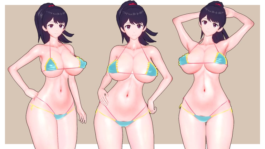 1girls 3d aoi_shibuya apuri bikini digimon digimon_survive female female_only human solo swimsuit