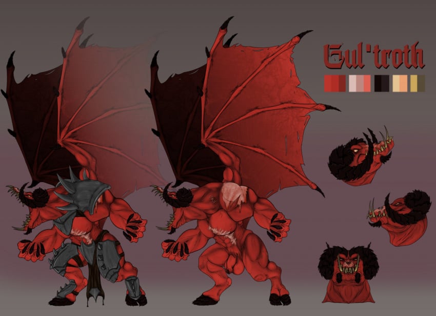 bloodthirster chaos_(warhammer) climaxforecast demon khorne male_only oc reference_sheet tagme warhammer_(franchise) warhammer_40k