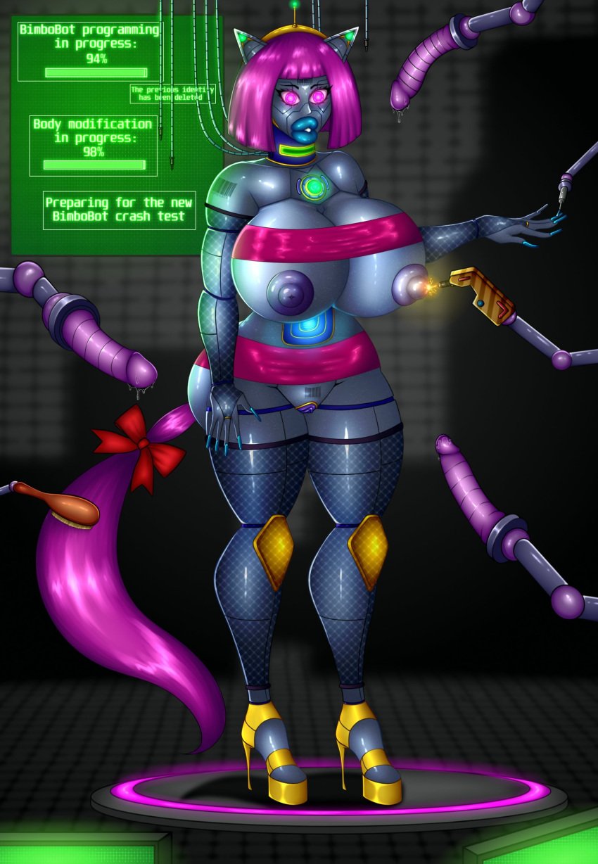 adekvatx bimbo_robot_girl cybernetic_corruption english_text female heeled_feet high_heels huge_ass huge_breasts implied_transformation mind_control robot_girl robotization tech_control text thick_thighs transformation wide_hips