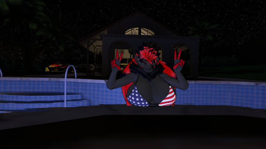 3d anthro anthro_only female furry furry_only pokemon pokemon_(species) pool vrchat vrchat_avatar zoroark zoroark_(bom39)