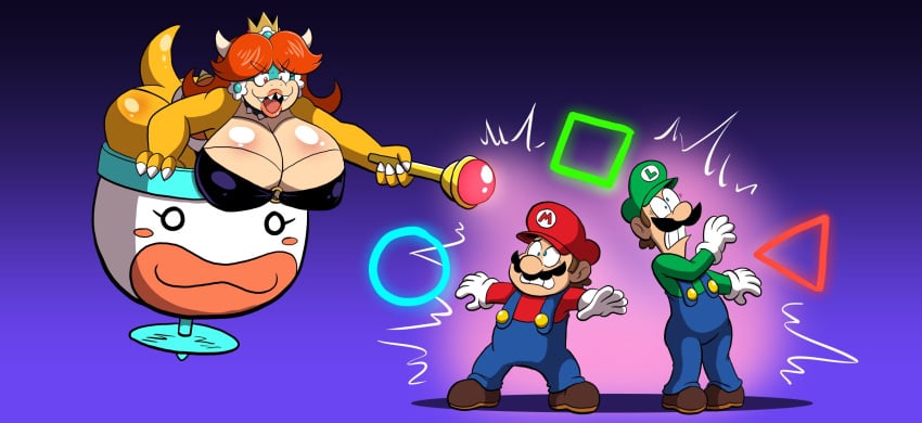 claws huge_ass huge_breasts koopa koopa_clown_car luigi magic mario mario_(series) pre-transformation princess_daisy princess_koopa prinnydood rule_63 thick_thighs transformation wide_hips