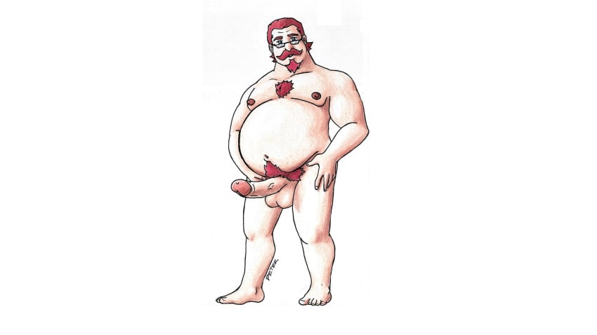 balls belly big_belly fat fat_man glasses hair male male_only marvel max_modell nipples overweight penis peterdamart pubic_hair red_hair red_pubic_hair solo spider-man_(series)