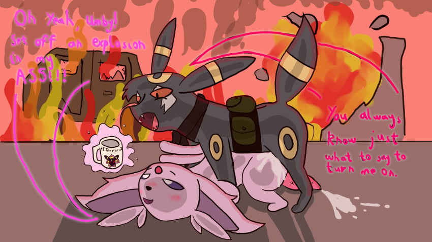 duo eeveelution espeon feral hi_res jelloapocalypse landru male male/male nintendo pokémon_(species) pokemon pokemon_colosseum umbreon video_games