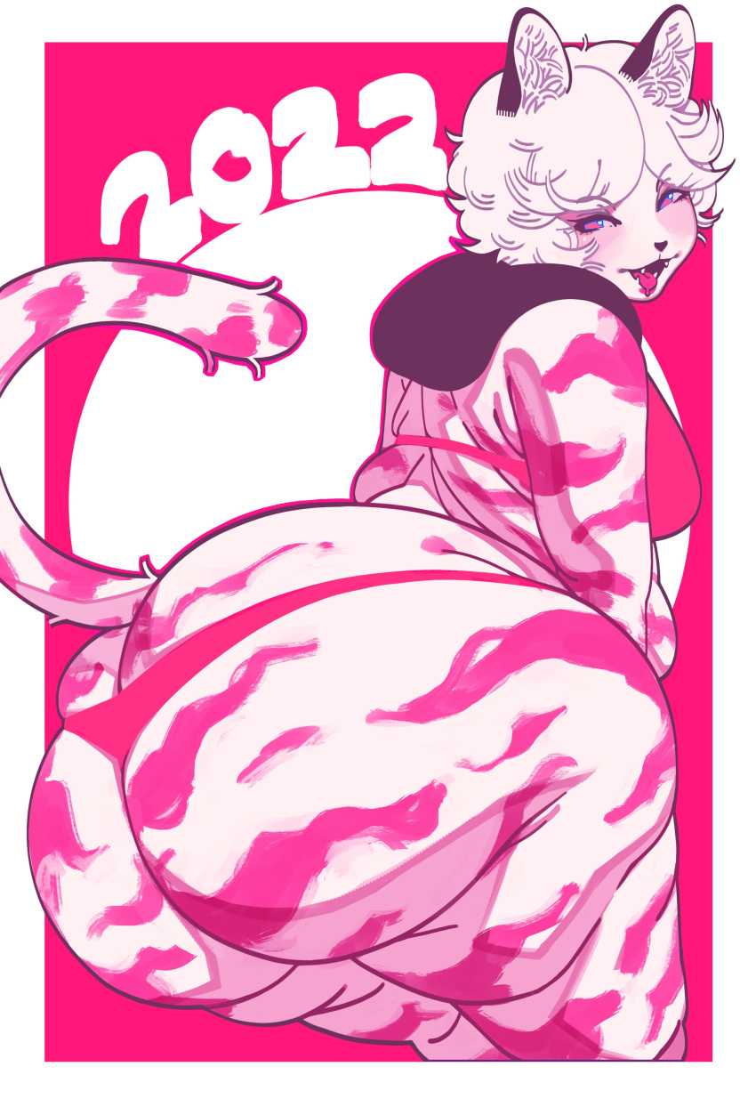 1girls 2022 ass bbw big_ass cat_ears cat_tail catgirl chubby chubby_female curvaceous curvy fangs feline feline_humanoid female female_focus hips huge_ass kafekafei no_humans plump short_hair solo solo_female solo_focus stripes tail thick_thighs thighs thong tiger_stripes voluptuous white_hair wide_hips year_of_the_tiger