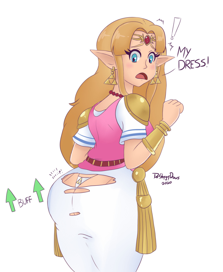 1girls 2020 a_link_between_worlds accessory ass ass_cleavage ass_expansion ass_in_dress big_ass big_butt blonde_hair blue_eyes blush butt_crack clenched_hand curvy drshyguydraws earrings english_text expansion exposed_ass exposed_panties fat_ass female female_focus female_only large_ass light-skinned_female light_skin long_ears long_hair looking_back mostly_clothed necklace nintendo pointy_ears princess_zelda ripped_clothing ripped_dress ripping simple_background solo solo_female super_smash_bros. super_smash_bros._ultimate the_legend_of_zelda thick_thighs thighs thong tiara torn_clothes torn_clothing torn_dress triforce_earrings underwear voluptuous white_background zelda_(a_link_between_worlds)