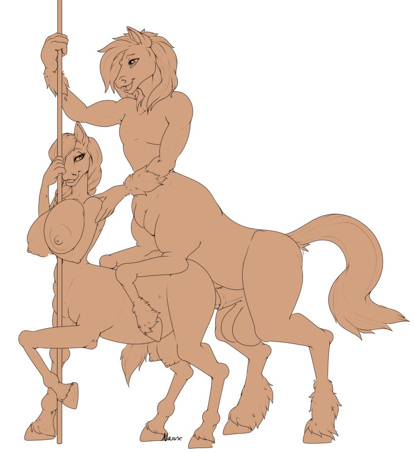 1boy 1girls absurd_res animal_genitalia animal_penis anthro balls big_balls big_breasts breasts centauress crotch_breasts crotchboobs digital_drawing_(artwork) digital_media_(artwork) duo equid equid_taur equine equine_penis equine_taur exposed_breasts female from_behind_position genitals happy happy_sex hi_res hooves horse hybrid lying male male/female mammal mammal_taur mounting narusewolf on_back penis pole raised_hoof sex taur thrusting thunderstallion