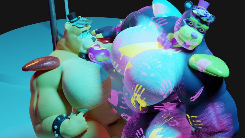 16:9 2023 3d_(artwork) 5_fingers anthro ass balls bear big_balls big_butt big_muscles big_penis biped blacklight blender_(software) body_hair bodypaint bracelet breast_play breasts clothing codans digital_media_(artwork) duo erection fingers five_nights_at_freddy's five_nights_at_freddy's:_security_breach genitals gentials glamrock_freddy_(fnaf) glowing glowing_body glowing_eyes glowing_hair hair hat headgear headwear hi_res himbo holding_butt huge_cock hyper hyper_genitalia hyper_penis jewelry male male/male mammal mature_male mostly_nude musclegut muscular muscular_anthro muscular_male nipple_fetish nipple_piercing nipple_play nipple_pull nipples penis piercing pole scottgames sex simple_background steel_wool_studios stripper_pole thick_thighs titjob wide_hips widescreen