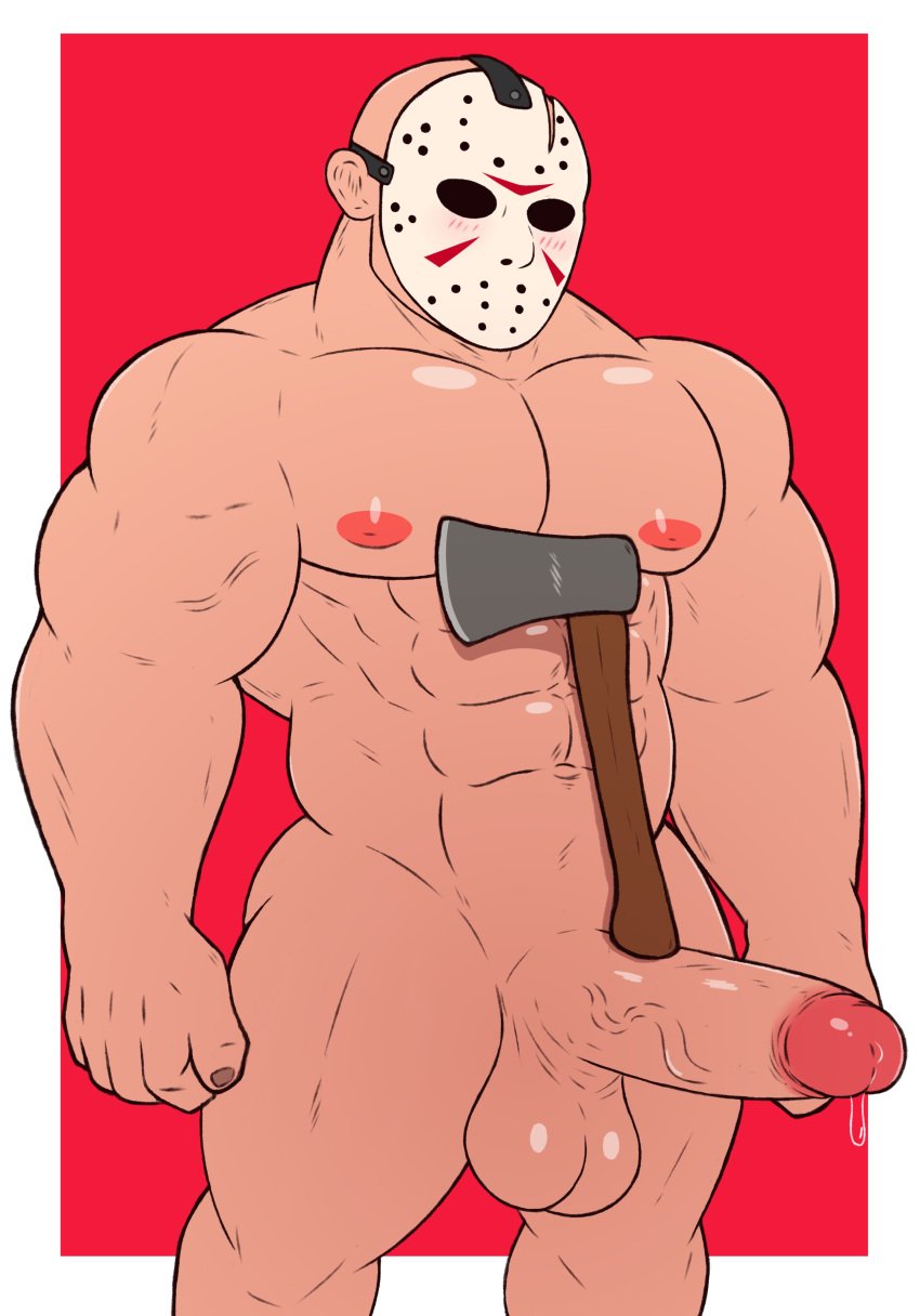 balls bara big_balls big_penis boner erection friday_the_13th gay hanzo_matsumoto hockey_mask jason_voorhees male male_only mask muscles muscular nude penis solo solo_male