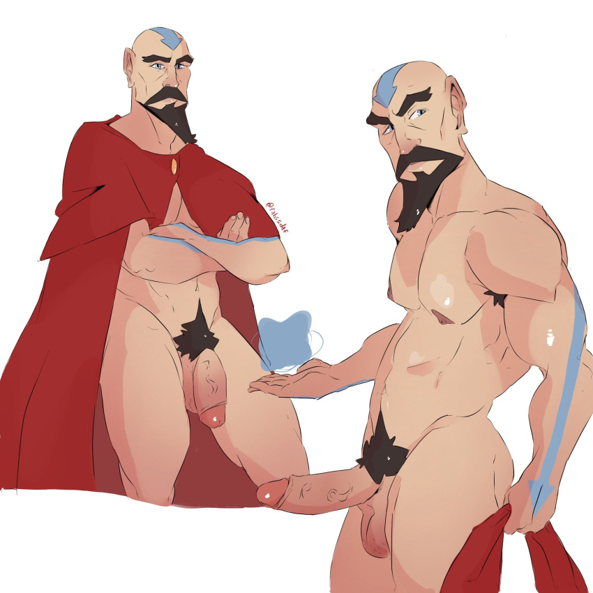 1boy air_nomad airbender_tattoo airbending avatar_legends bald balls ballsack blue_eyes boner brown_hair cloak dilf erect_penis erection fabssdaf facial_hair flaccid_penis foreskin_folds goatee hard_on huge_biceps human intact male male_nipples male_only male_pubic_hair mostly_nude_male muscles muscular_male nickelodeon nude_male pubes pubic_hair scrotum smooth_skin smooth_skinned_male solo tattoos teasing tenzin testicles the_legend_of_korra veiny_penis