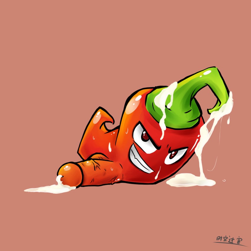 gay jalapeno_(pvz) male male_only plants plants_vs_zombies pvz red_penis red_skin