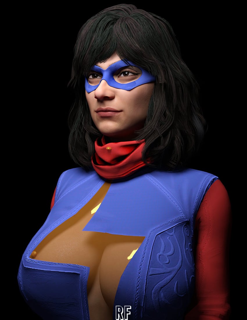 3d big_breasts boob_window cosplay kamala_khan marvel marvel_comics mia_khalifa ms._marvel ms._marvel_(cosplay) rude_frog