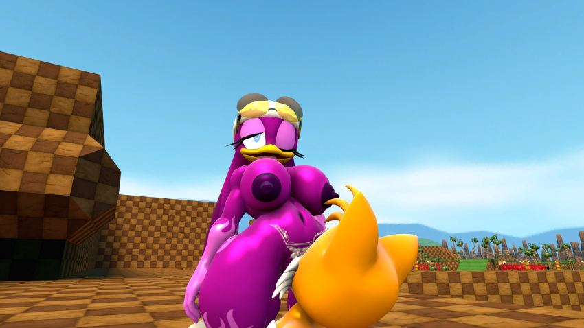 big_breasts cunnilingus femcum_on_face femdom five_(artist) looking_pleasured pussy pussy_juice pussy_juice_in_mouth sonic_(series) source_filmmaker tails thick_thighs wave_the_swallow