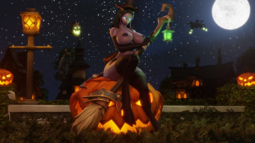 1girls 3d arched_back areolae ass big_ass big_breasts big_butt black_cat blizzard_entertainment broom busty costume dark_hair draenei exposed_breasts exposed_pussy female female_focus female_only full_moon glowing_eyes halloween halloween_costume headless_horseman hips keshina large_ass large_breasts lingerie long_hair looking_at_viewer milf moonlight morilymory night night_sky oc original_character pose posing pumpkin seductive smirk warcraft witch_costume witch_hat world_of_warcraft wow